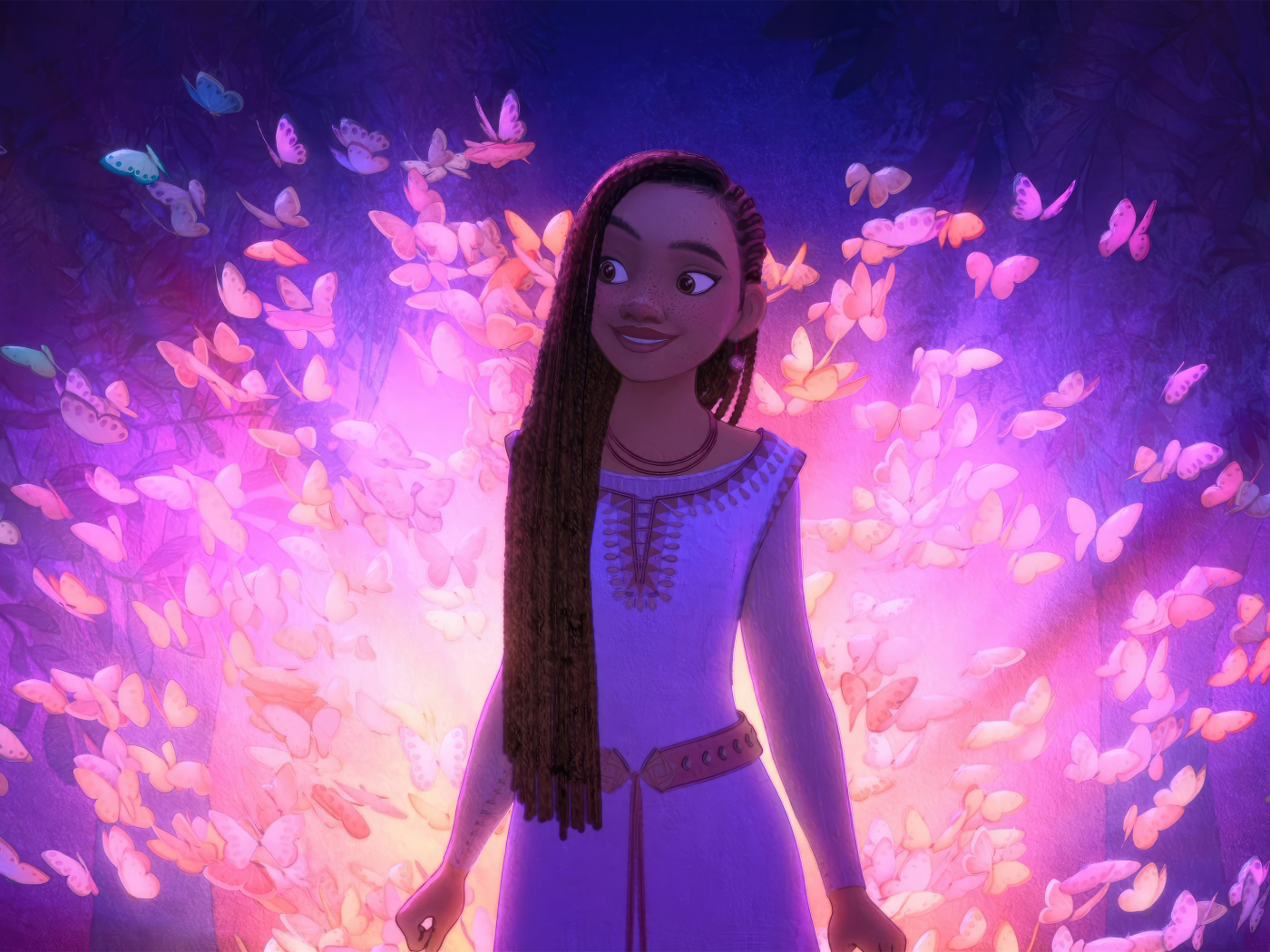 Красивая девушка с бабочками персонаж мультфильма Заветное желание, 2023