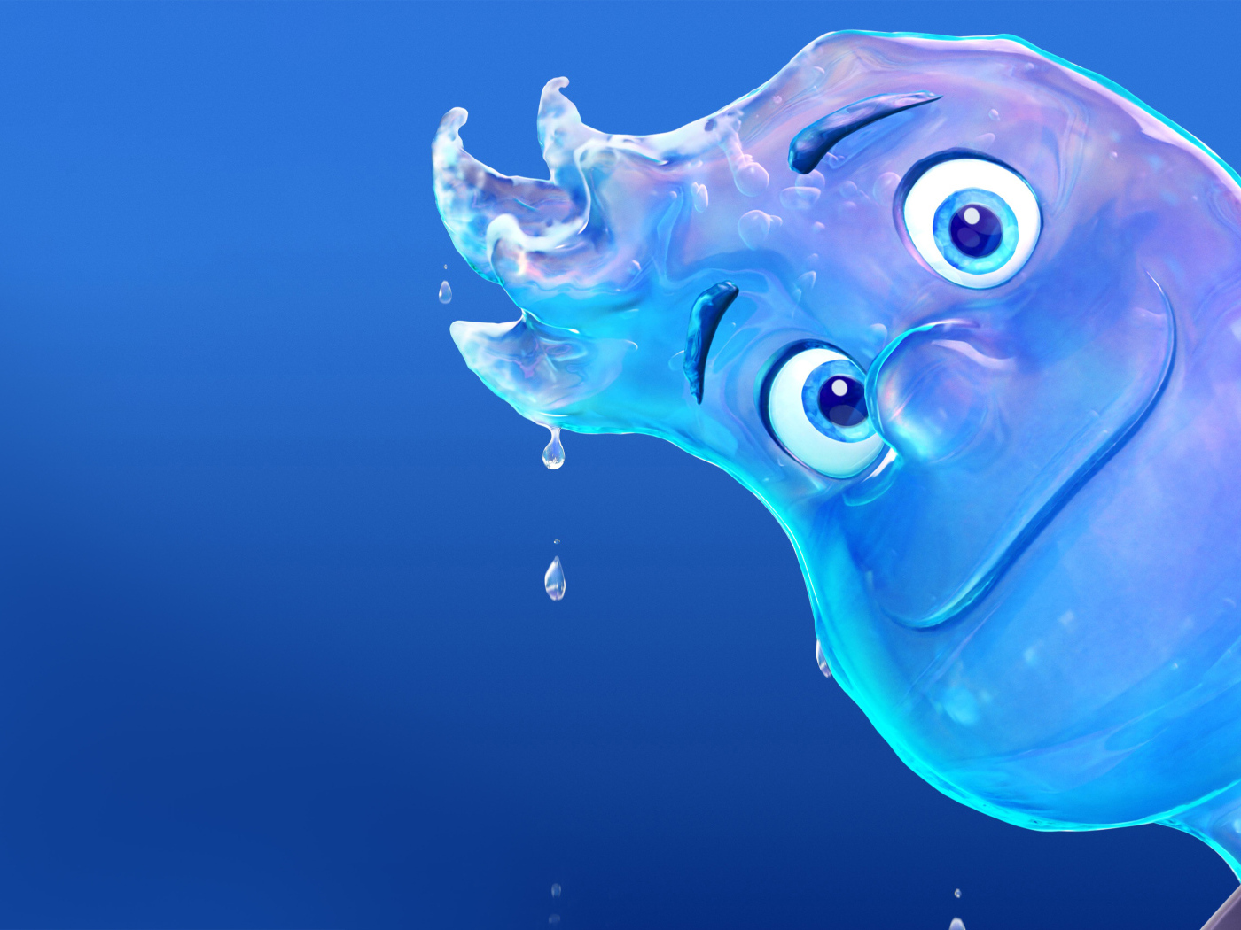 Персонаж мультфильма Элементарно на голубом фоне