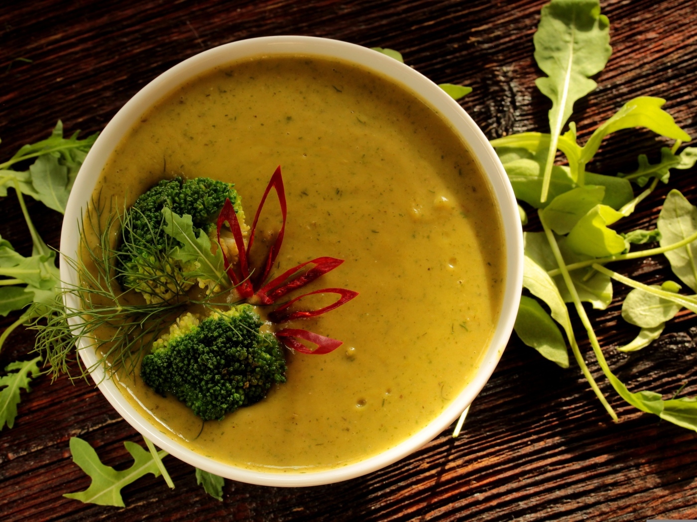 Суп пюре с рукколой и брокколи