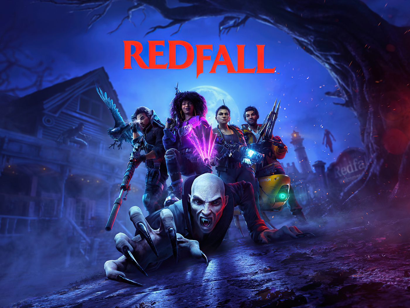 Постер с монстрами компьютерная игра Redfall, 2023