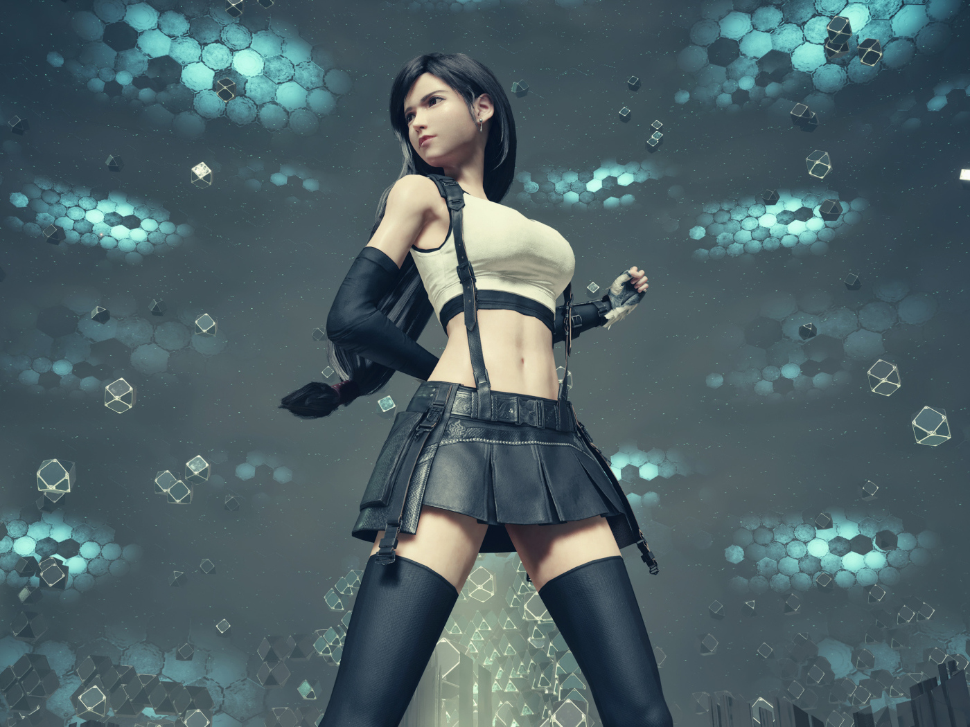 Девушка 3д в черной юбке