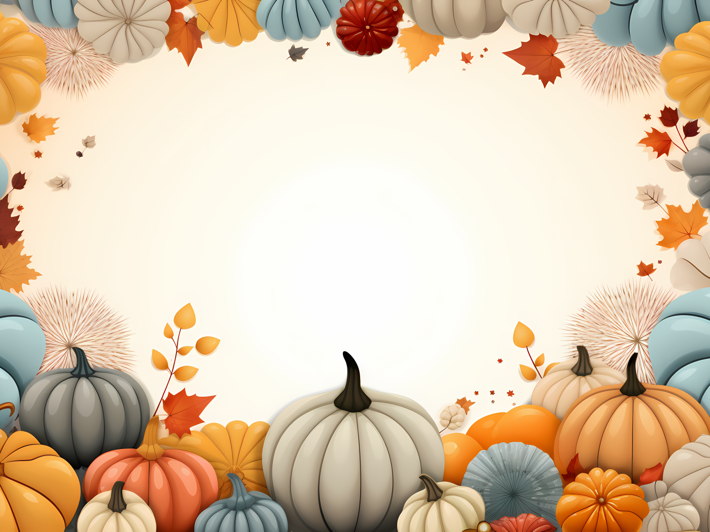 Белый фон с тыквами на Хэллоуин