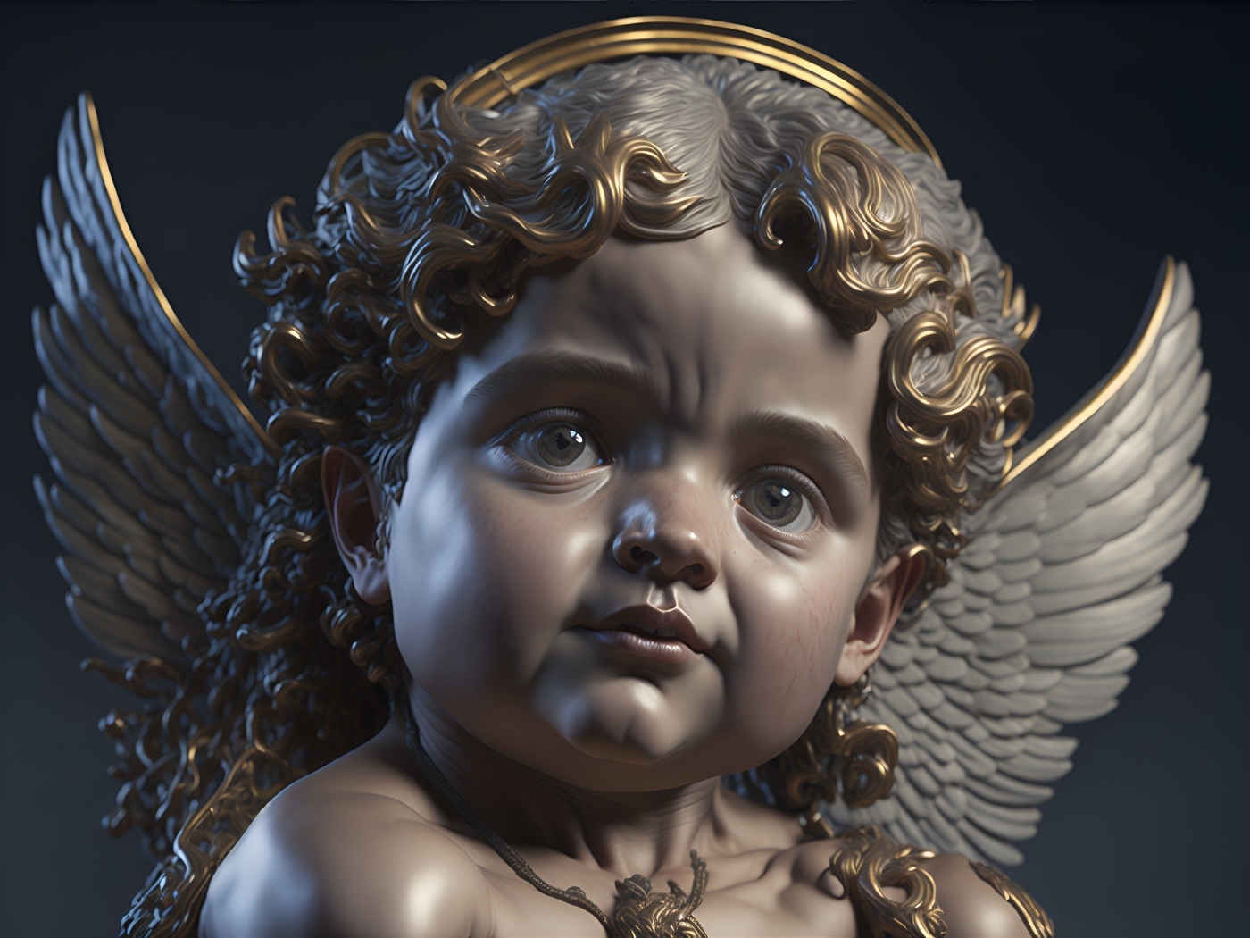 Красивая статуэтка купидона крупным планом