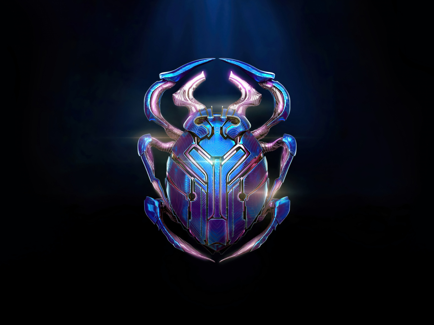 Логотип нового фильма Синий Жук на черном фоне