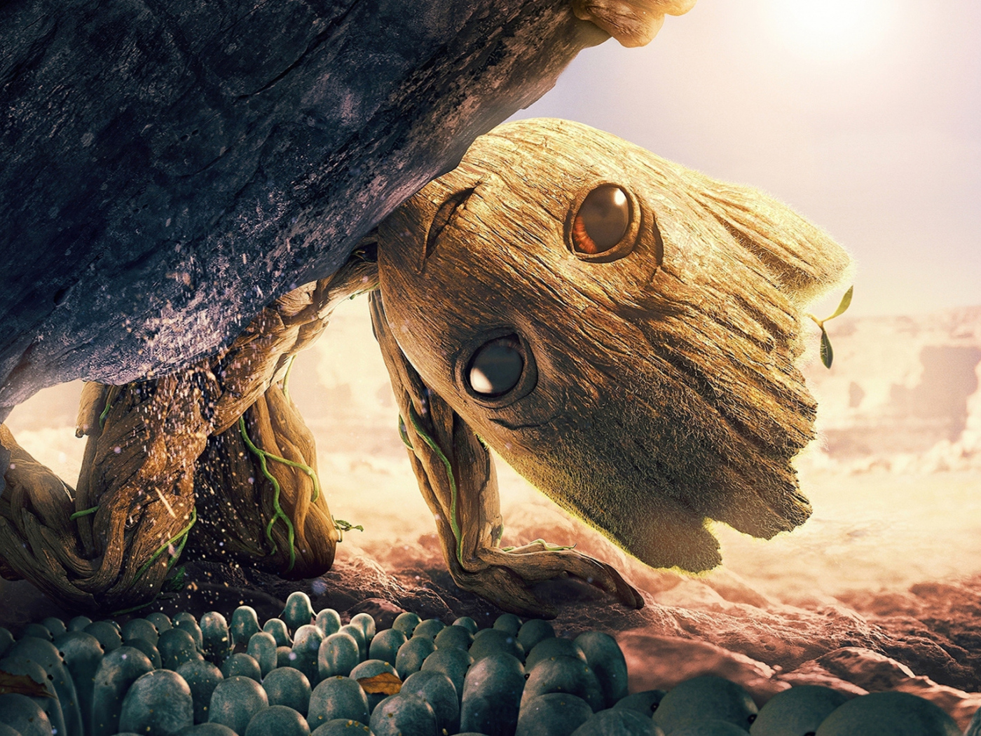 Маленький Грут у камня