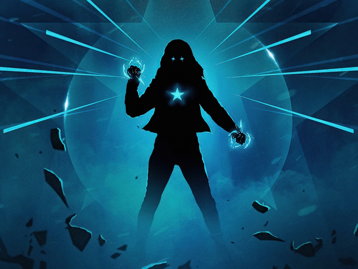 Супергерой Америка Чавес  на фоне луны