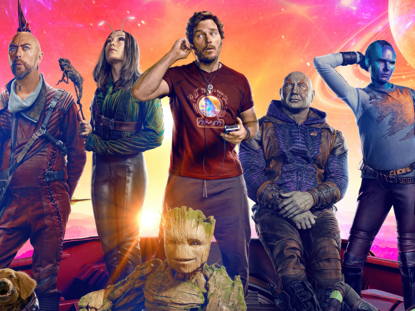 Команда супергероев в фильме Стражи Галактики: Часть 3, 2023