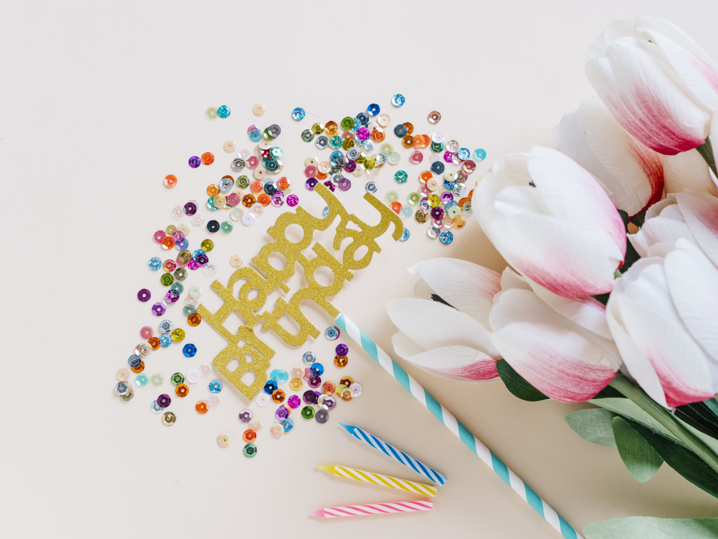 Розовые тюльпаны на день рождения