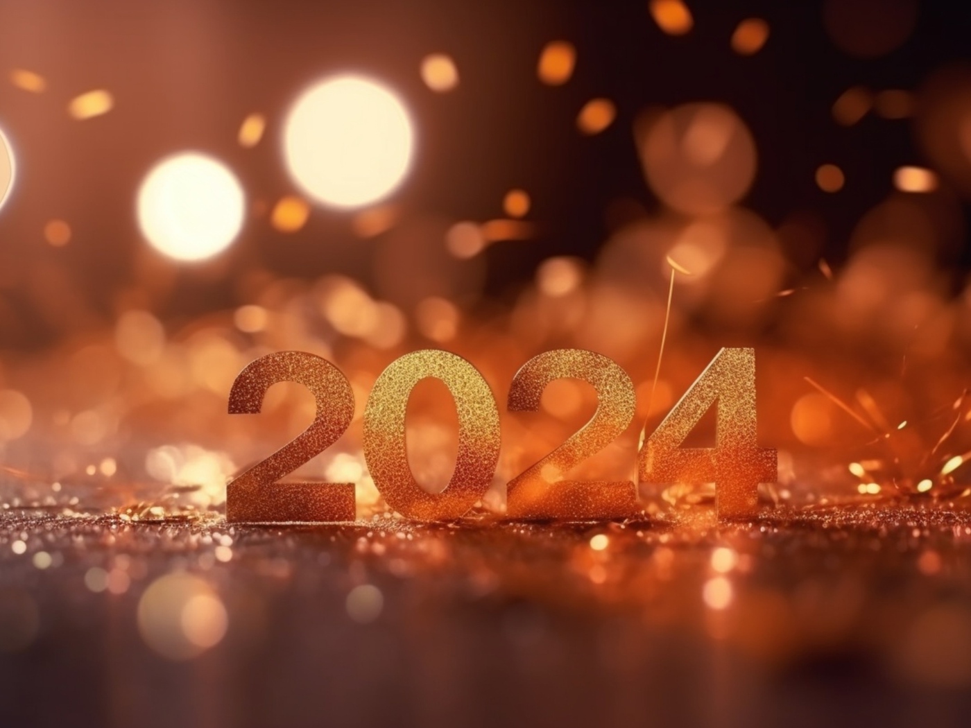 Цифры 2024 на новый год на ярком фоне