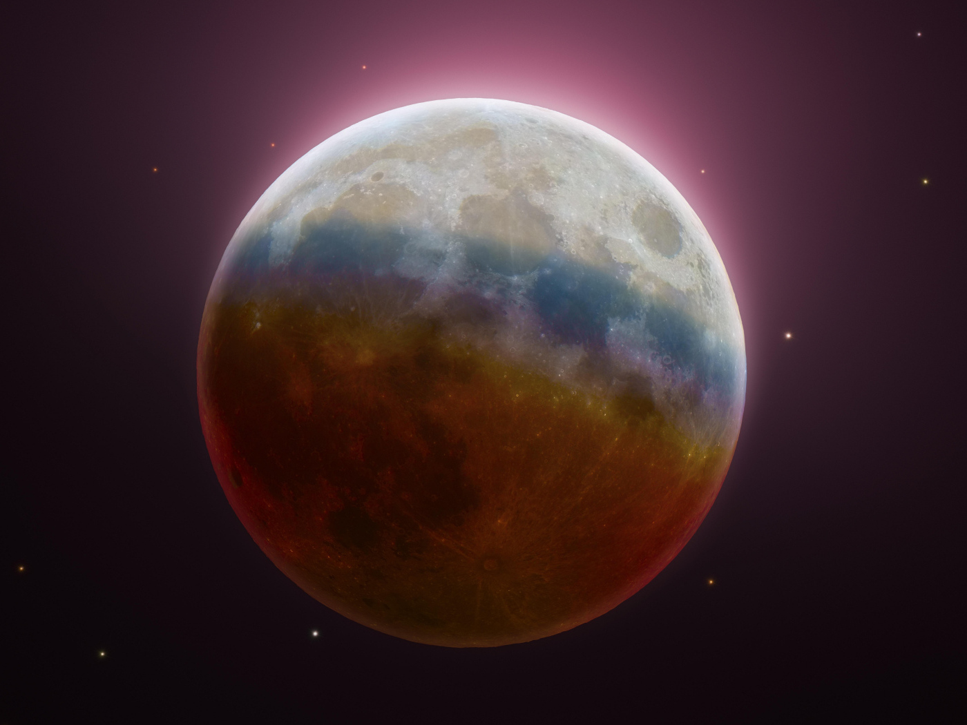 Большая луна на коричневом фоне