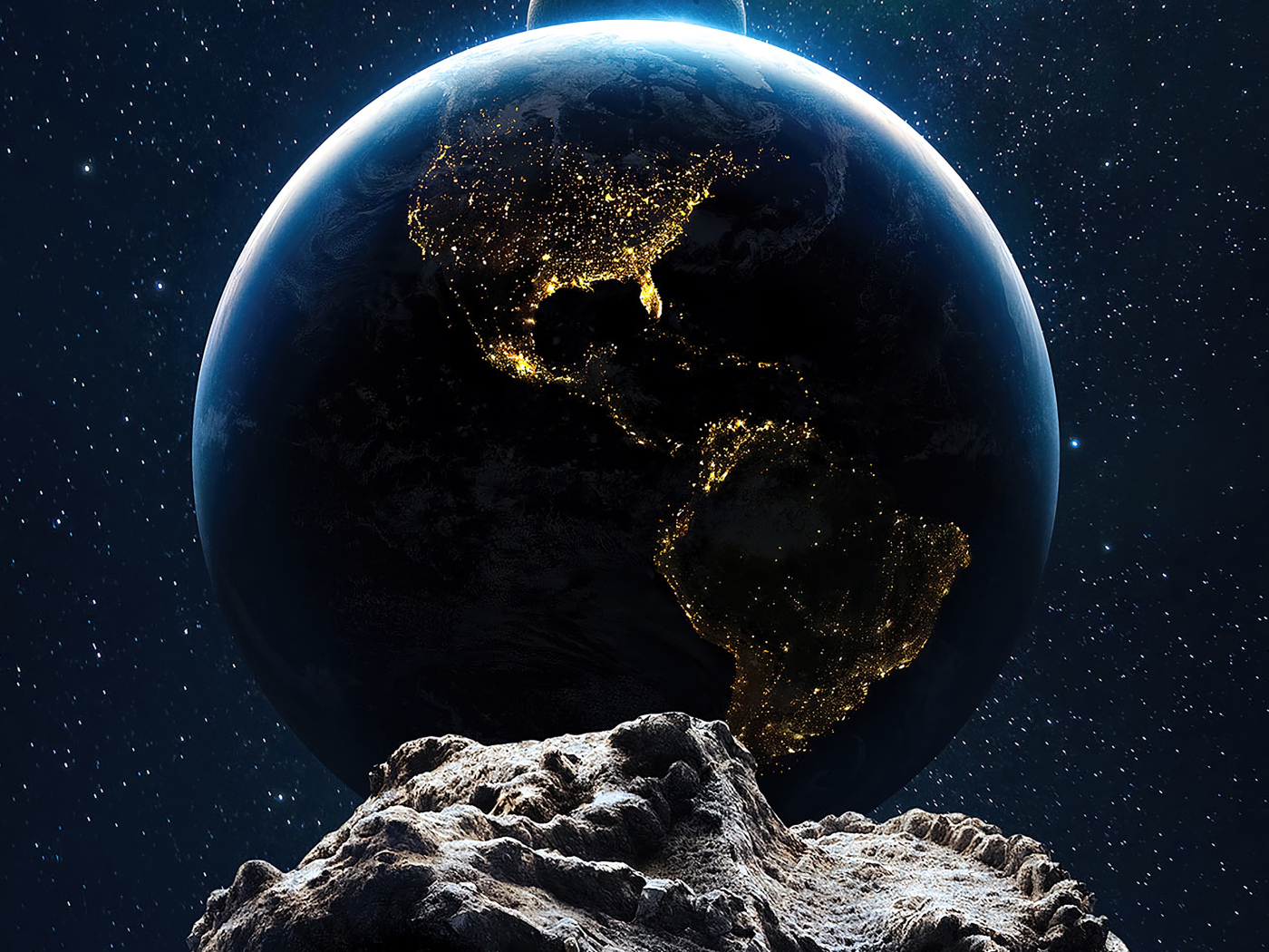 Большой астероид летит в сторону планеты земля