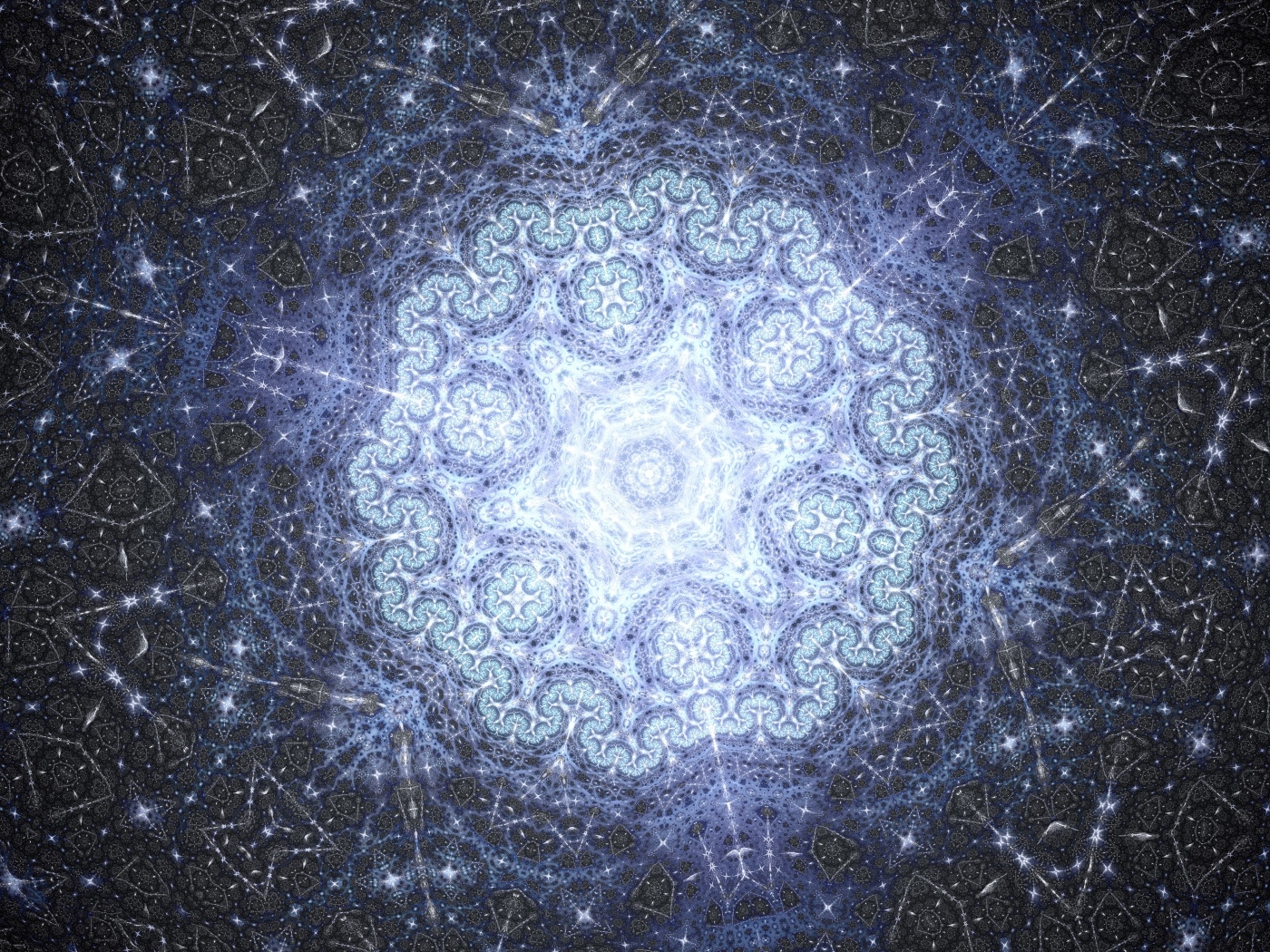 Красивый неоновый фрактальный узор 