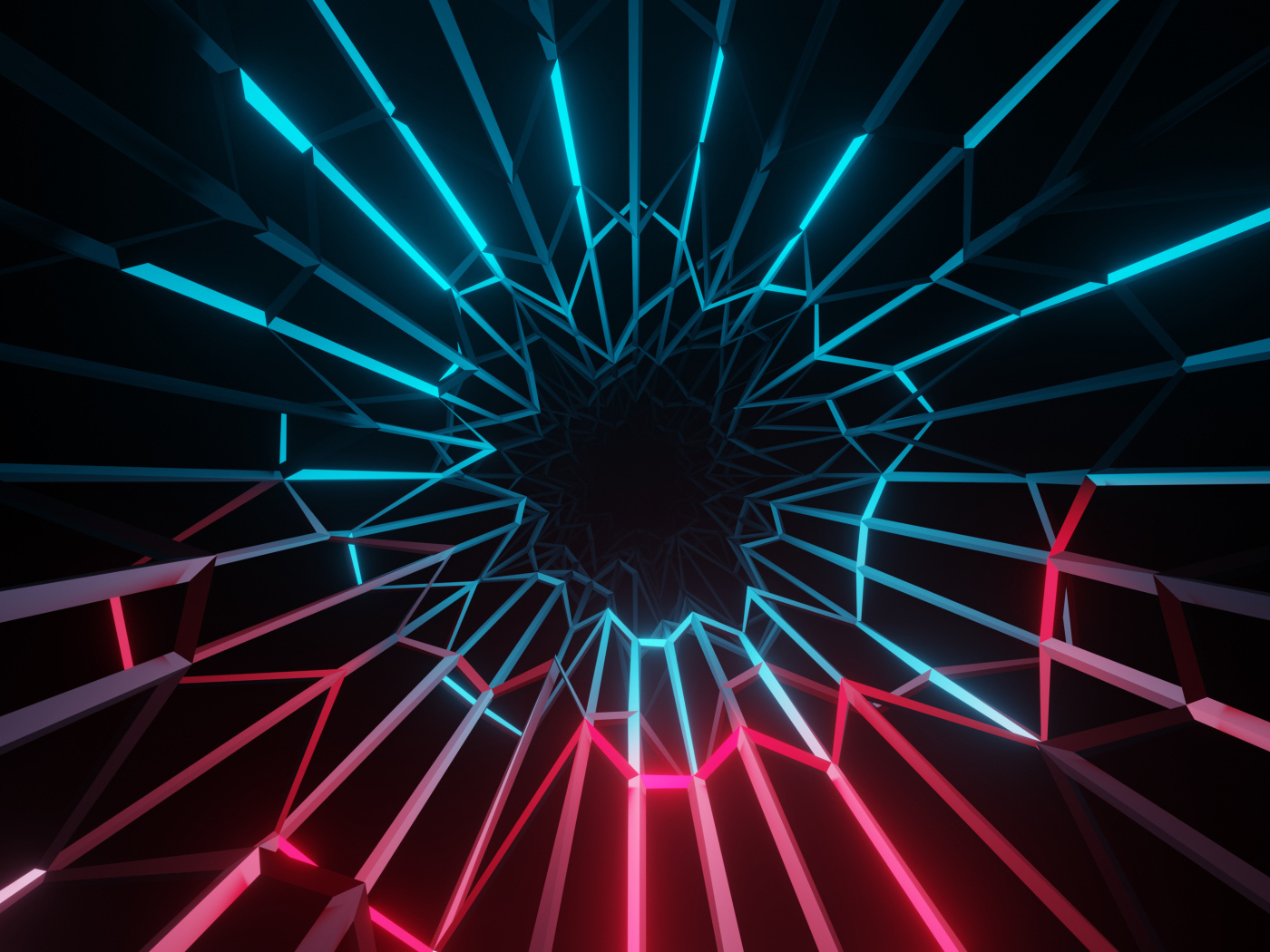 Голубой и розовый фрактальный узор 