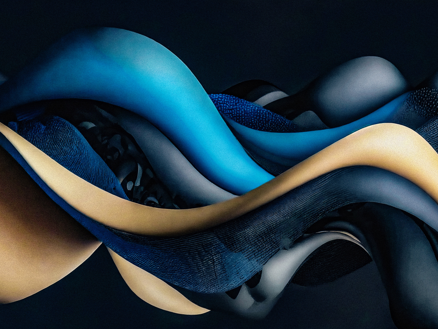 Разноцветные переплетенные абстрактные волны