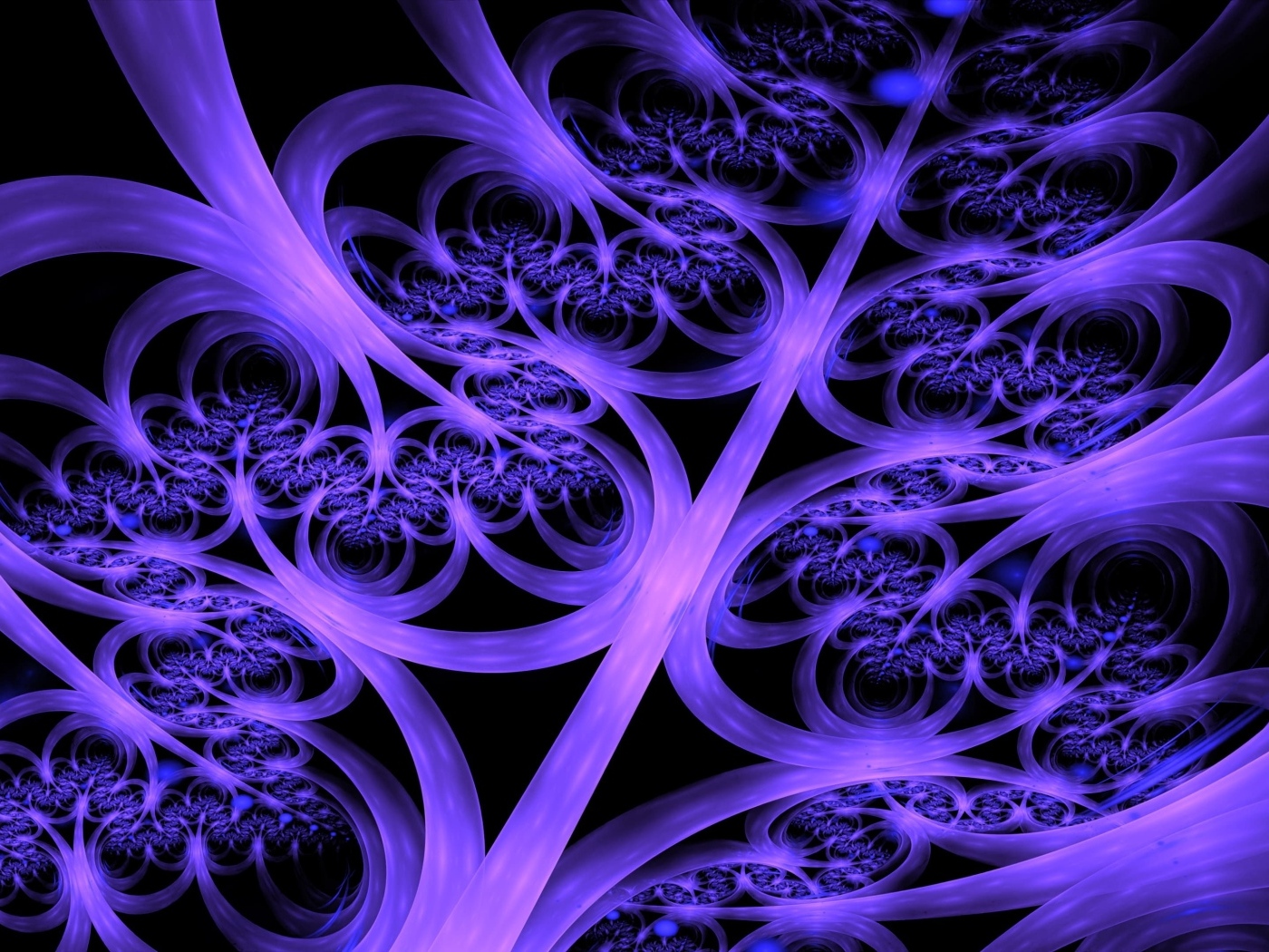 Закрученные фиолетовые фигуры 3д графика