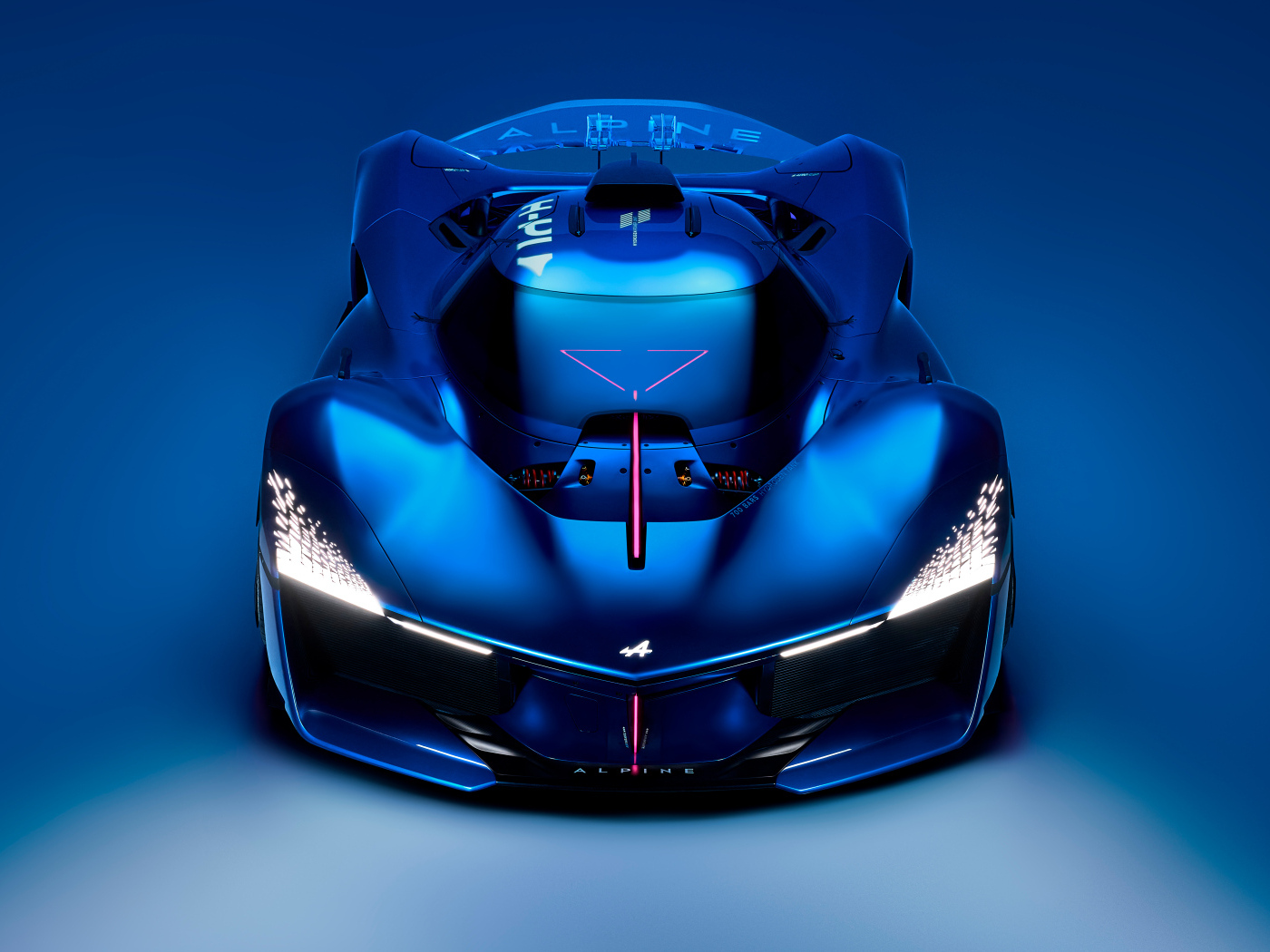 Вид сверху на автомобиль Alpine Alpenglow Hy4 2024 года