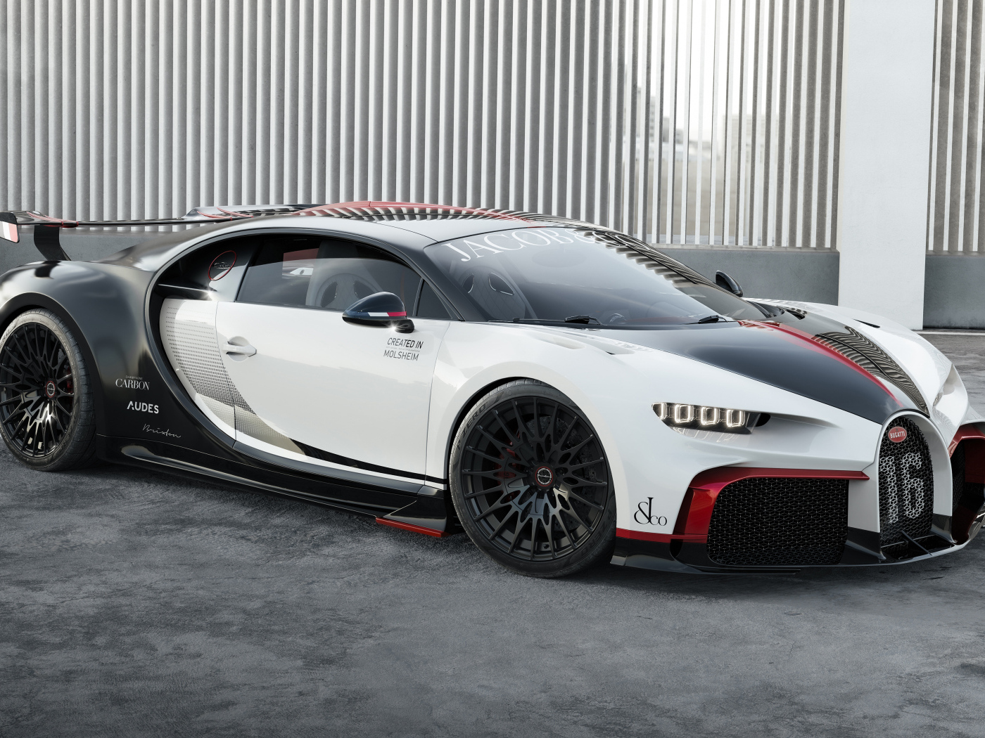 Дорогой спортивный автомобиль Bugatti Chiron CGI