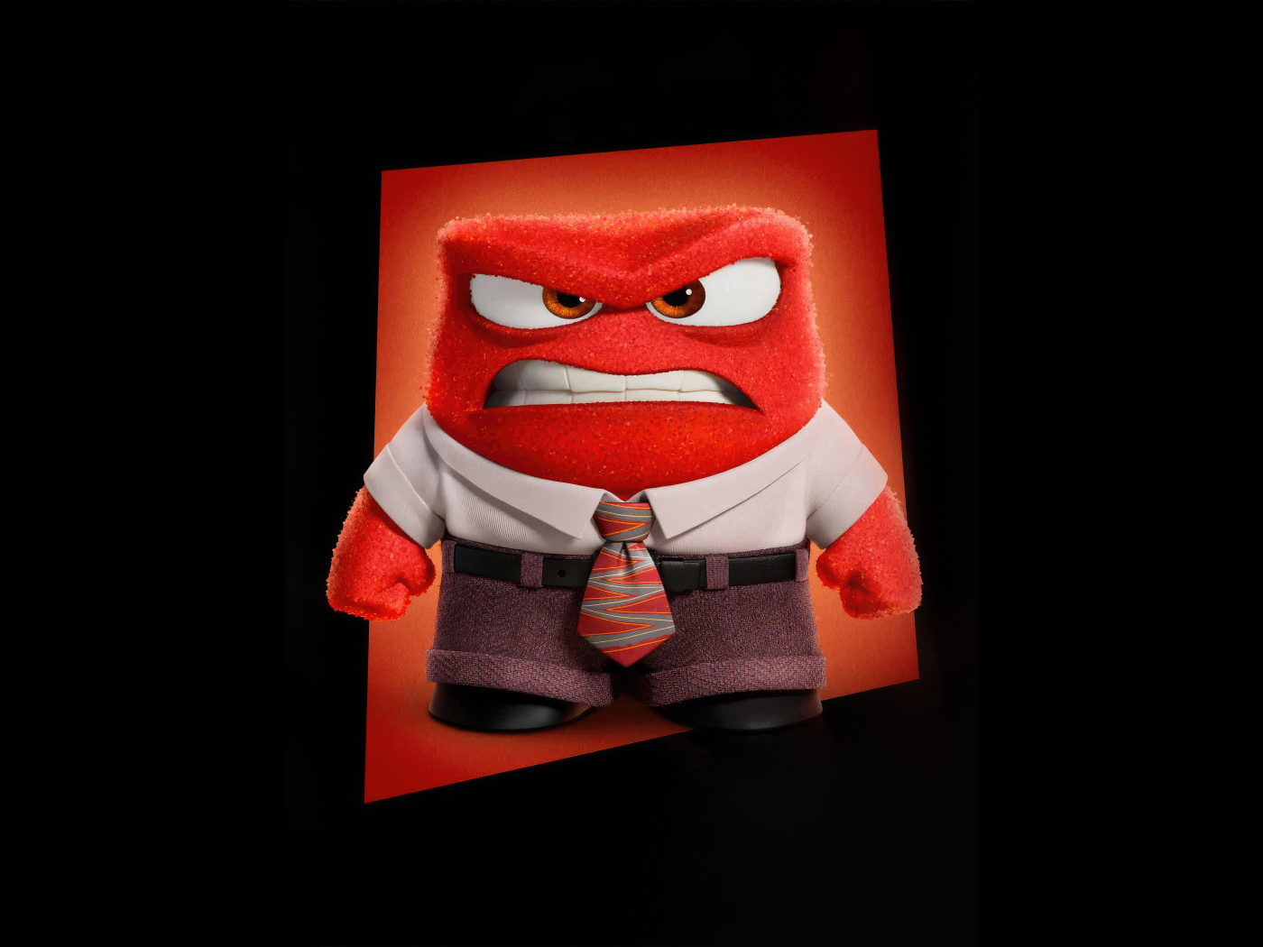 Персонаж Гнев нового мультфильма Головоломка 2 на черном фоне, 2024