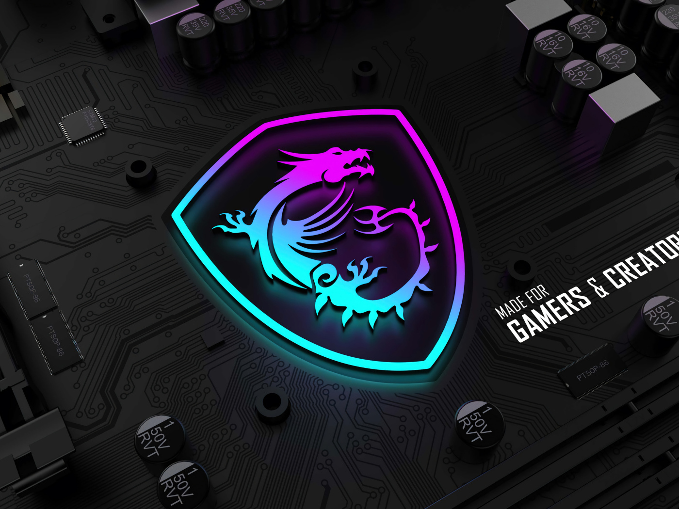 Светящийся логотип msi на плате