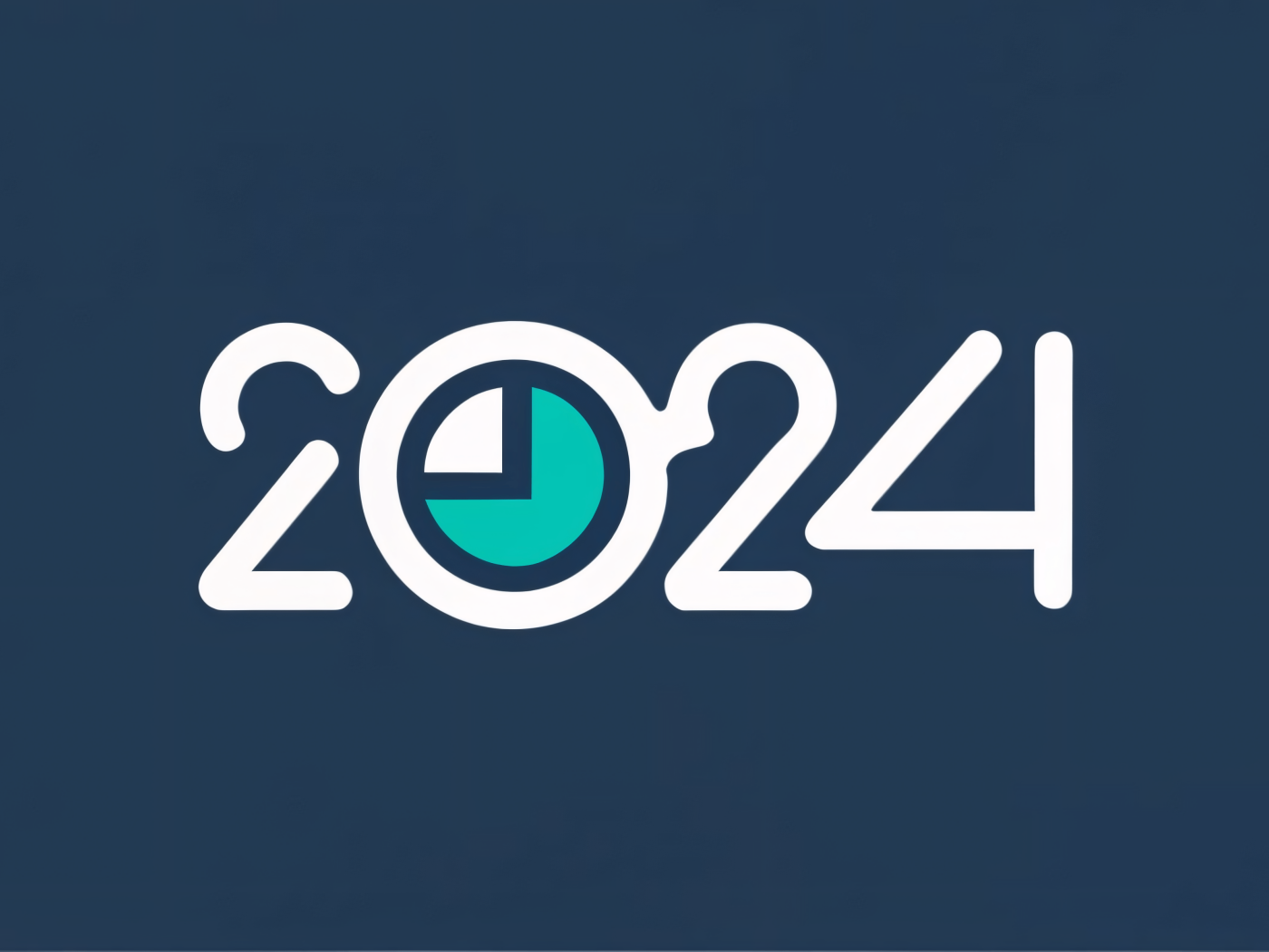 Белые цифры 2024 на сером фоне