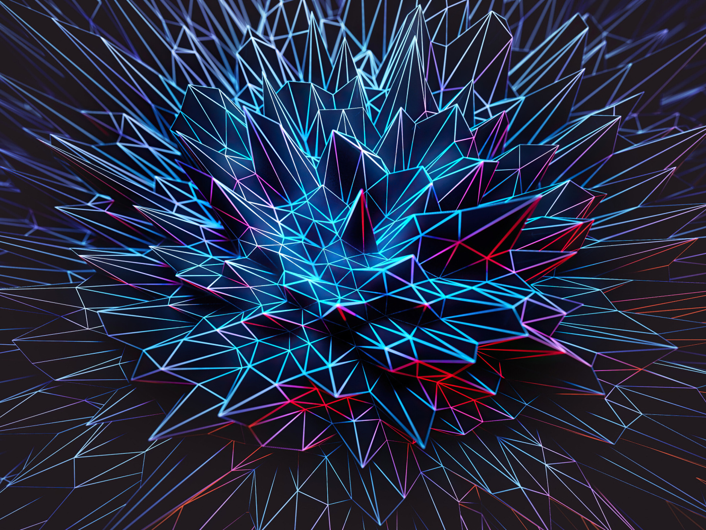 Острые неоновые абстрактные узоры