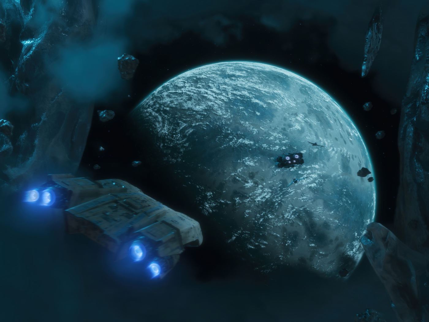 Вид на планету в компьютерной игре Star Wars Outlaws, 2024