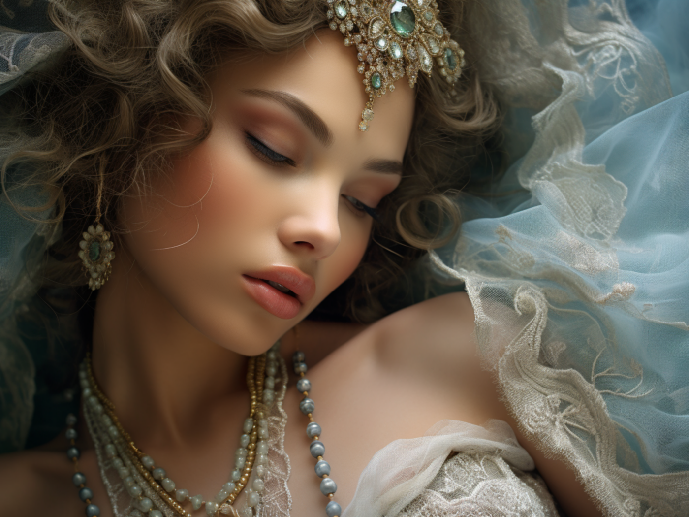 Красивая девушка принцесса с украшениями