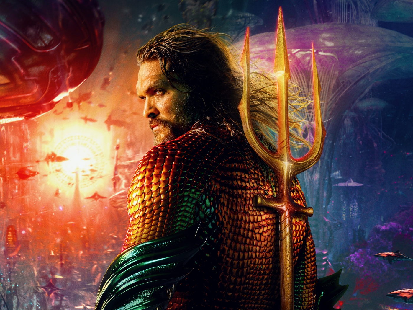 Персонаж фильма Аквамен с трезубцем