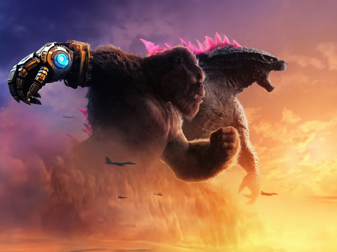 Два ярких героя фильма Годзилла и Конг: Новая империя