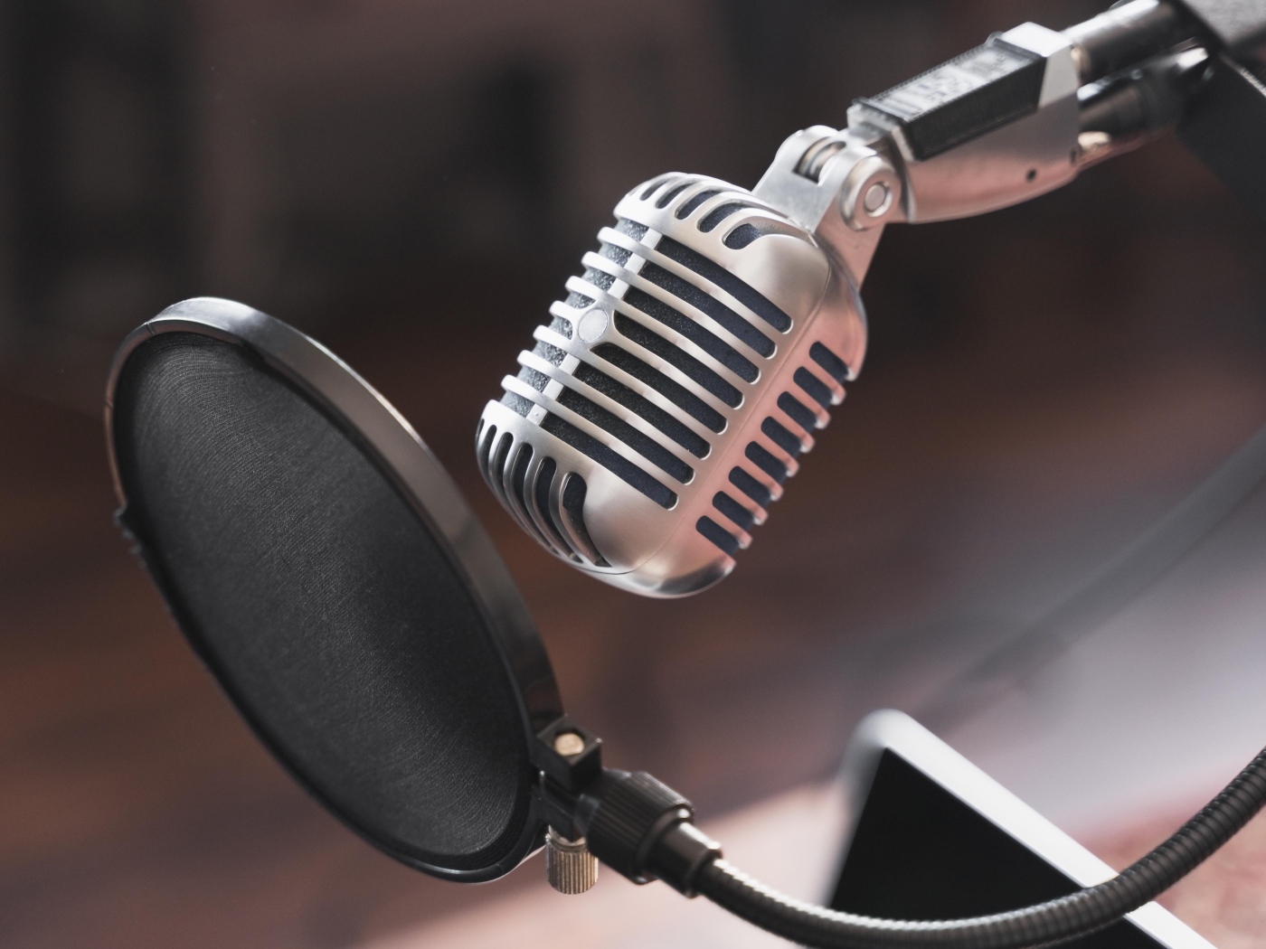 Студийный микрофон с фильтром 