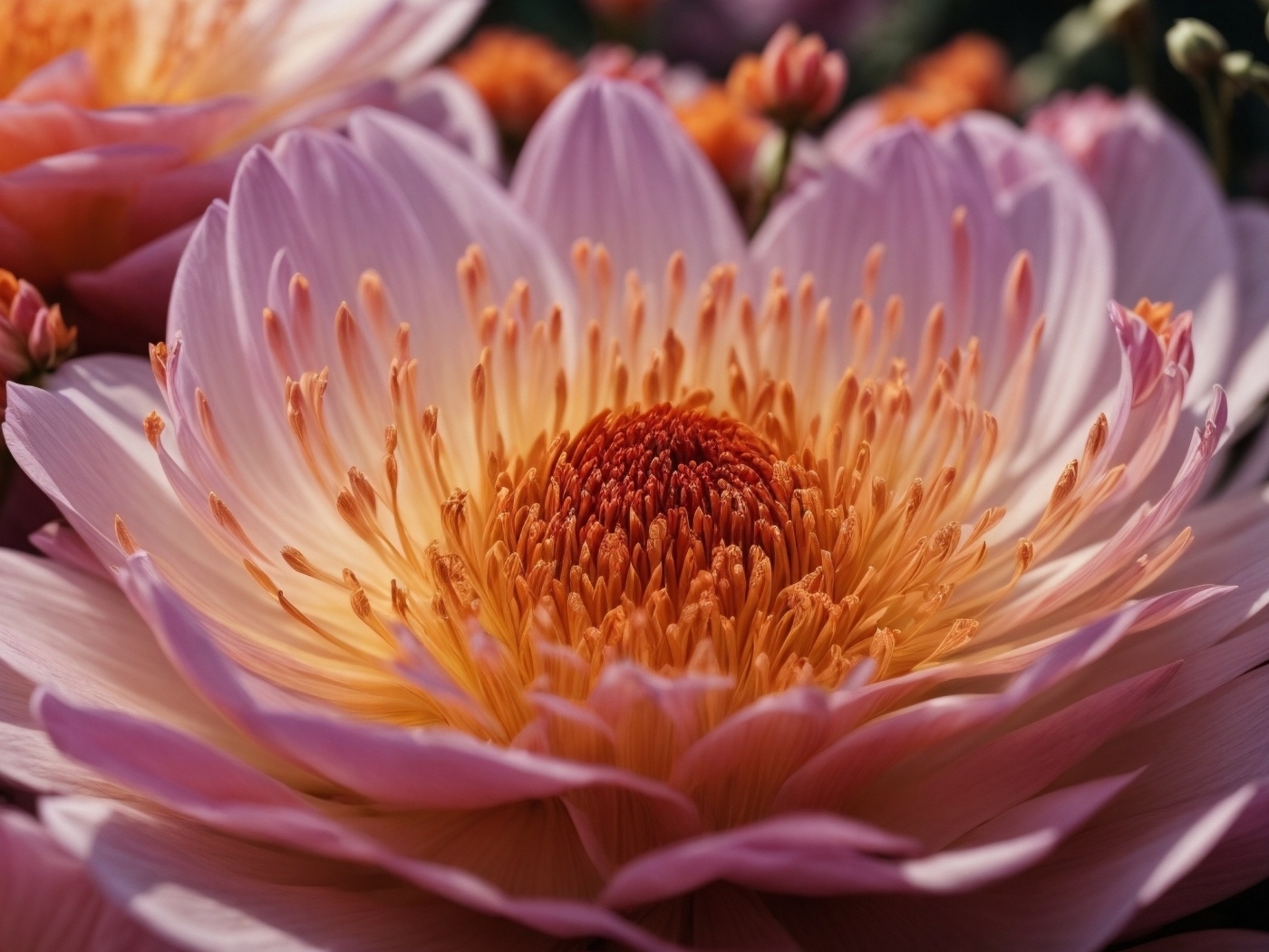 Огромный розовый цветок пиона крупным планом