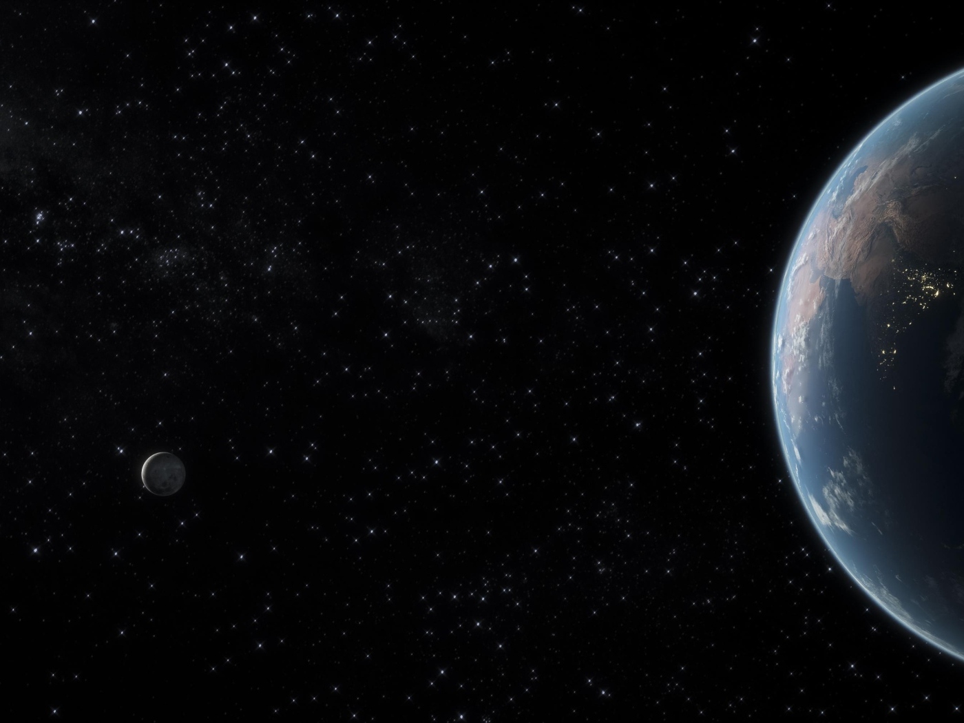 Планета Земля в темной звездной галактике