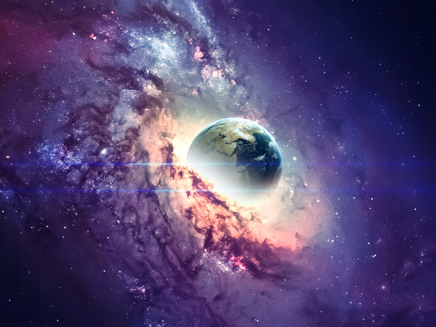 Большая планета Земля попадает в космическую дыру