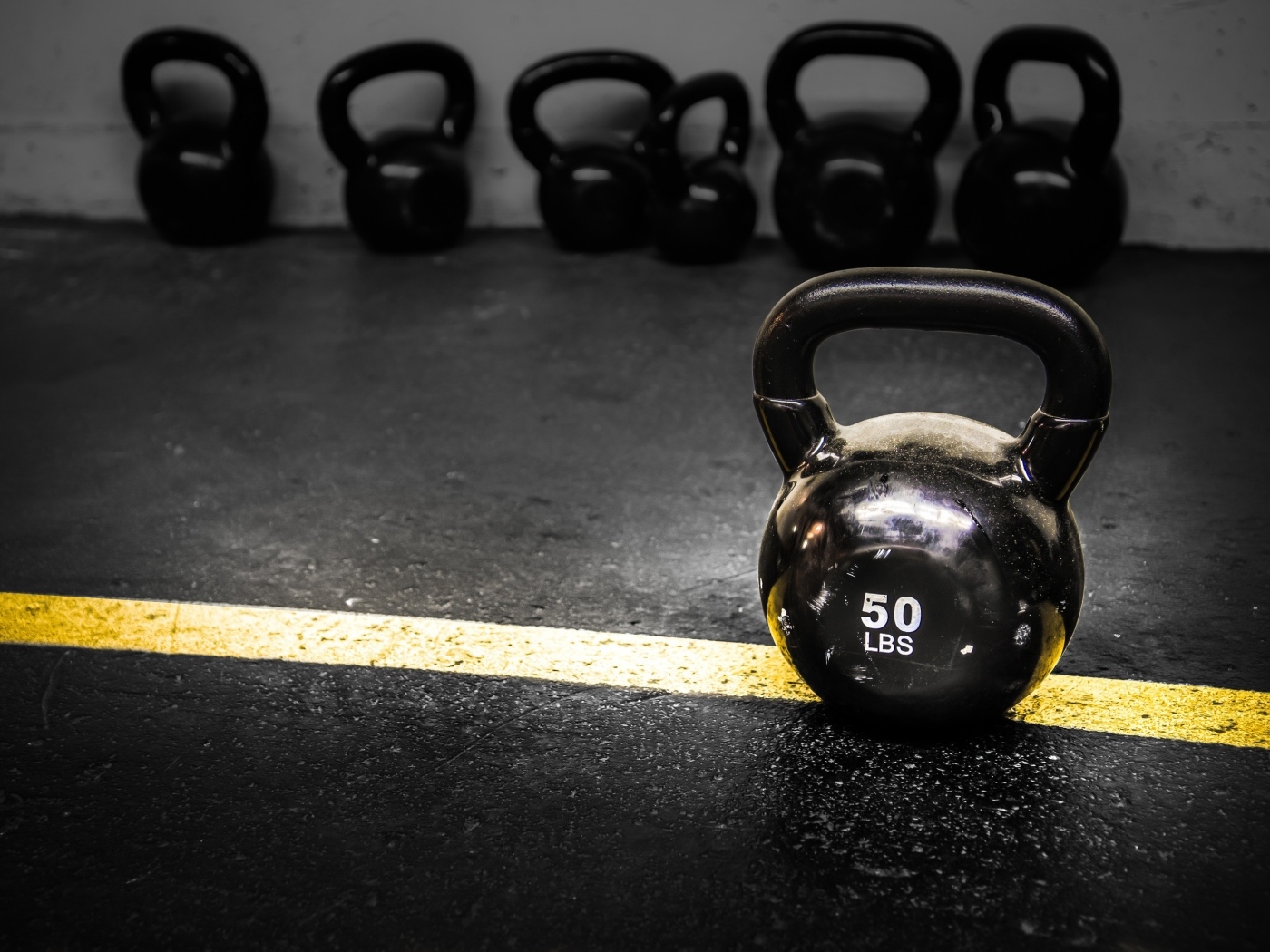 Big heavy kettlebell in the gym