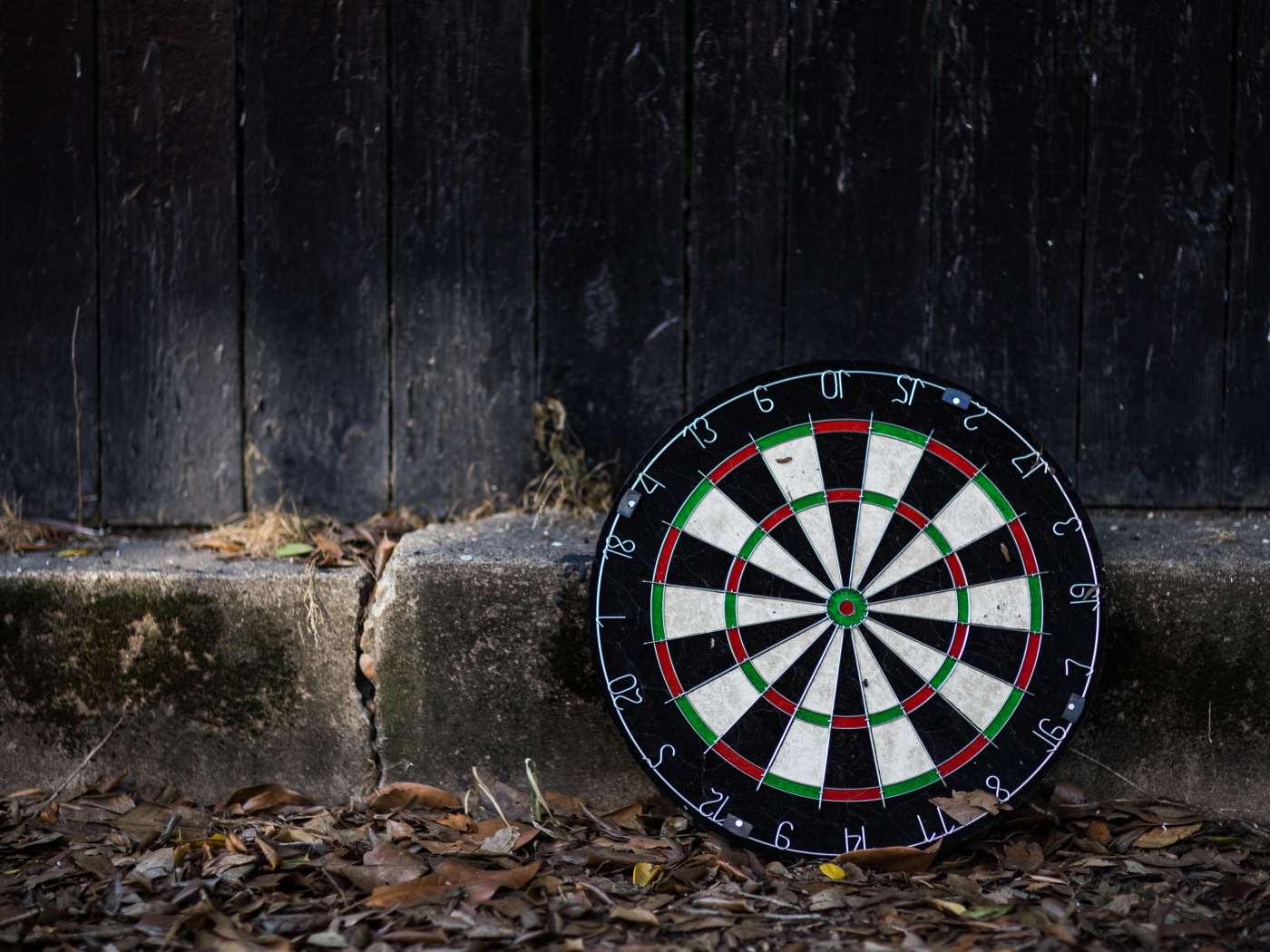 Доска мишень для дартс на земле