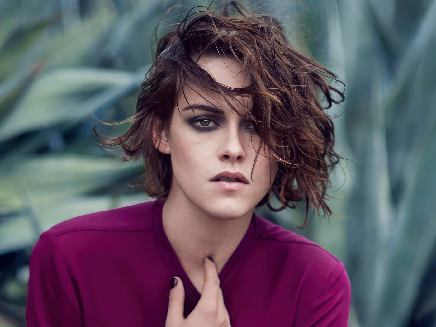 Прическа на голове актрисы Кристен Стюарт