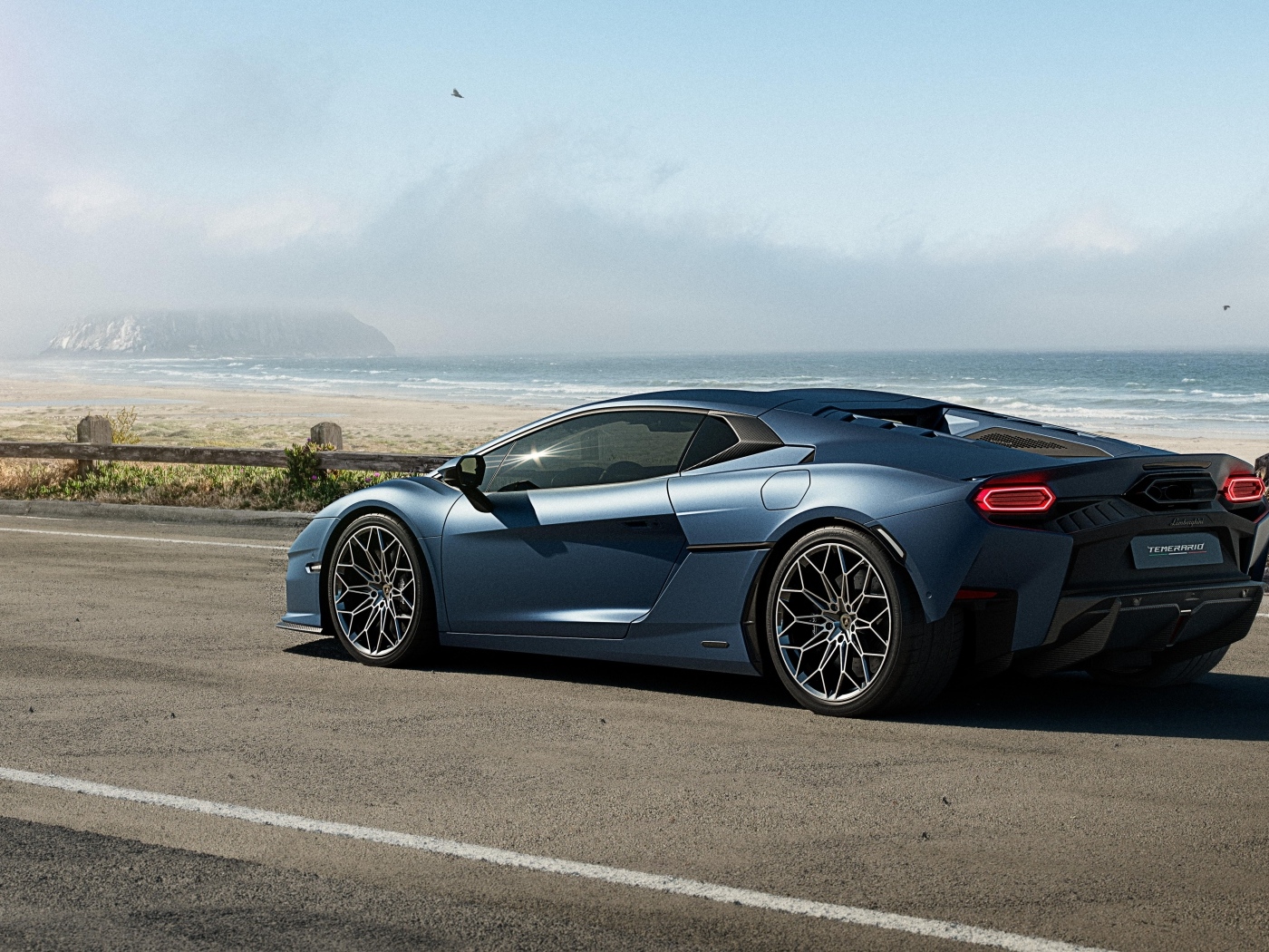 Вид сбоку на спортивный автомобиль Lamborghini Temerario Super