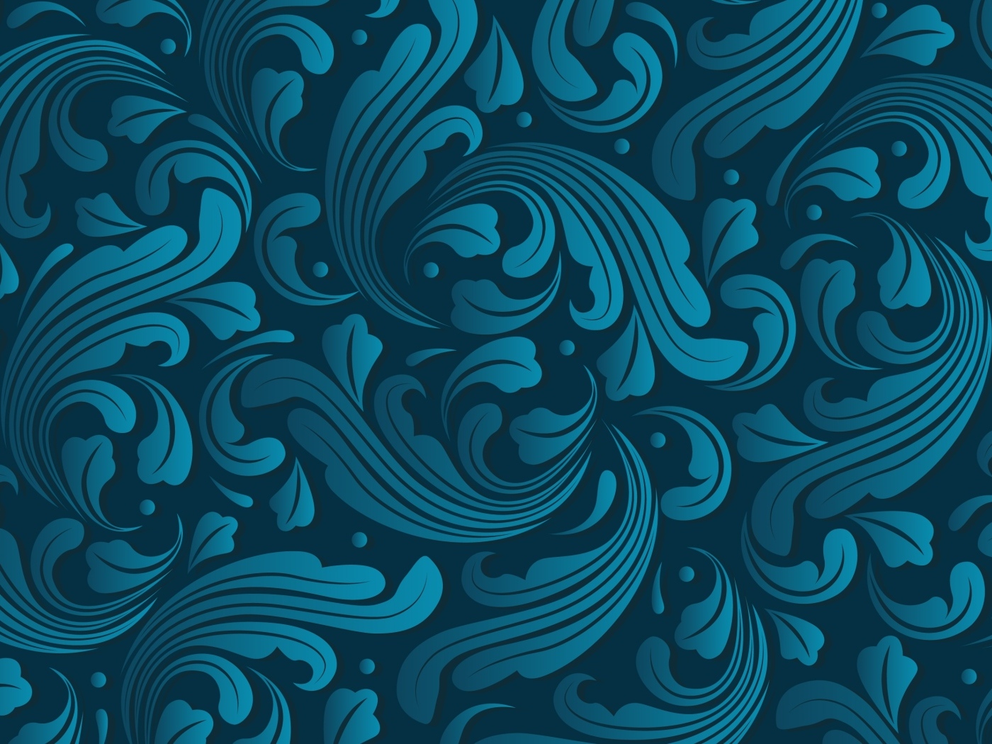 Голубой орнамент в виде листьев для фона