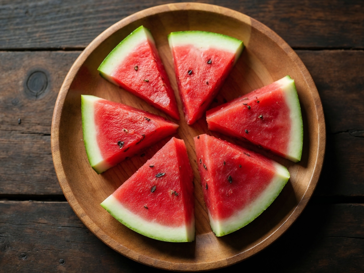 Кусочки сладкого красного арбуза на тарелке