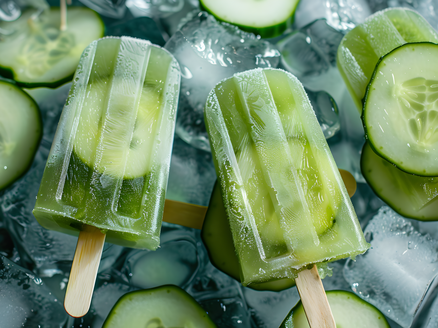 Мороженое фруктовый лед с огурцами 