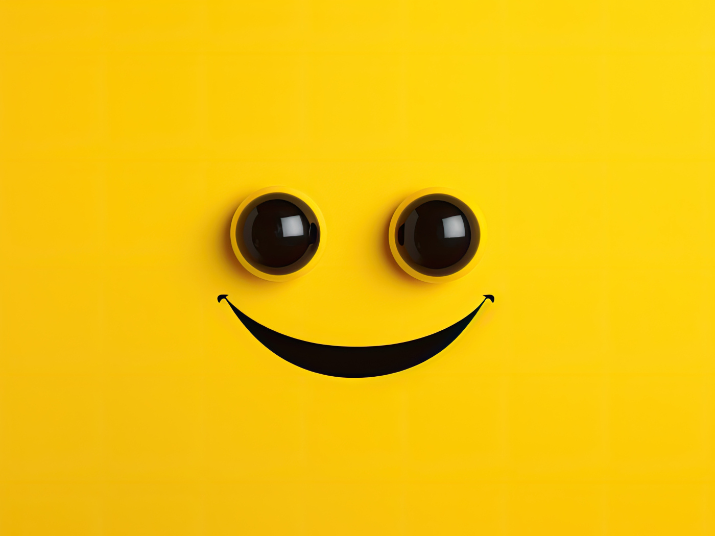 Глаза и улыбка на желтом фоне 3д графика