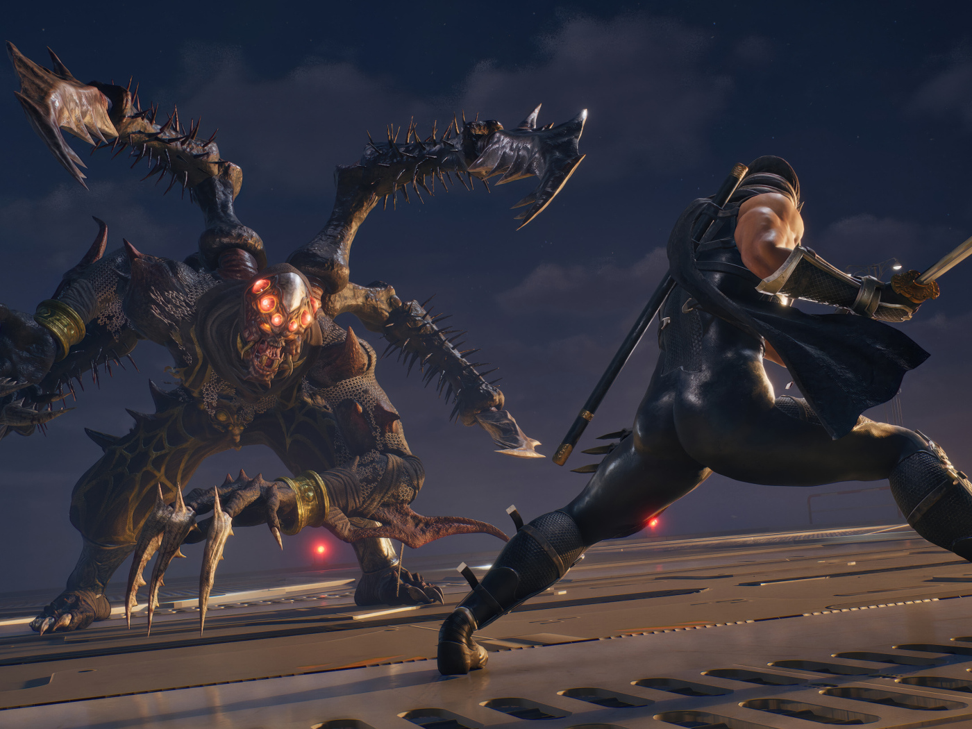 Сражение с монстром в компьютерной игре NINJA GAIDEN 2 Black