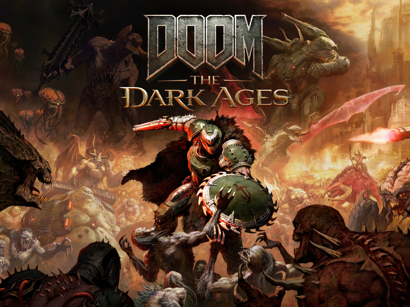 Постер новой компьютерной игры Doom: The Dark Ages, 2025