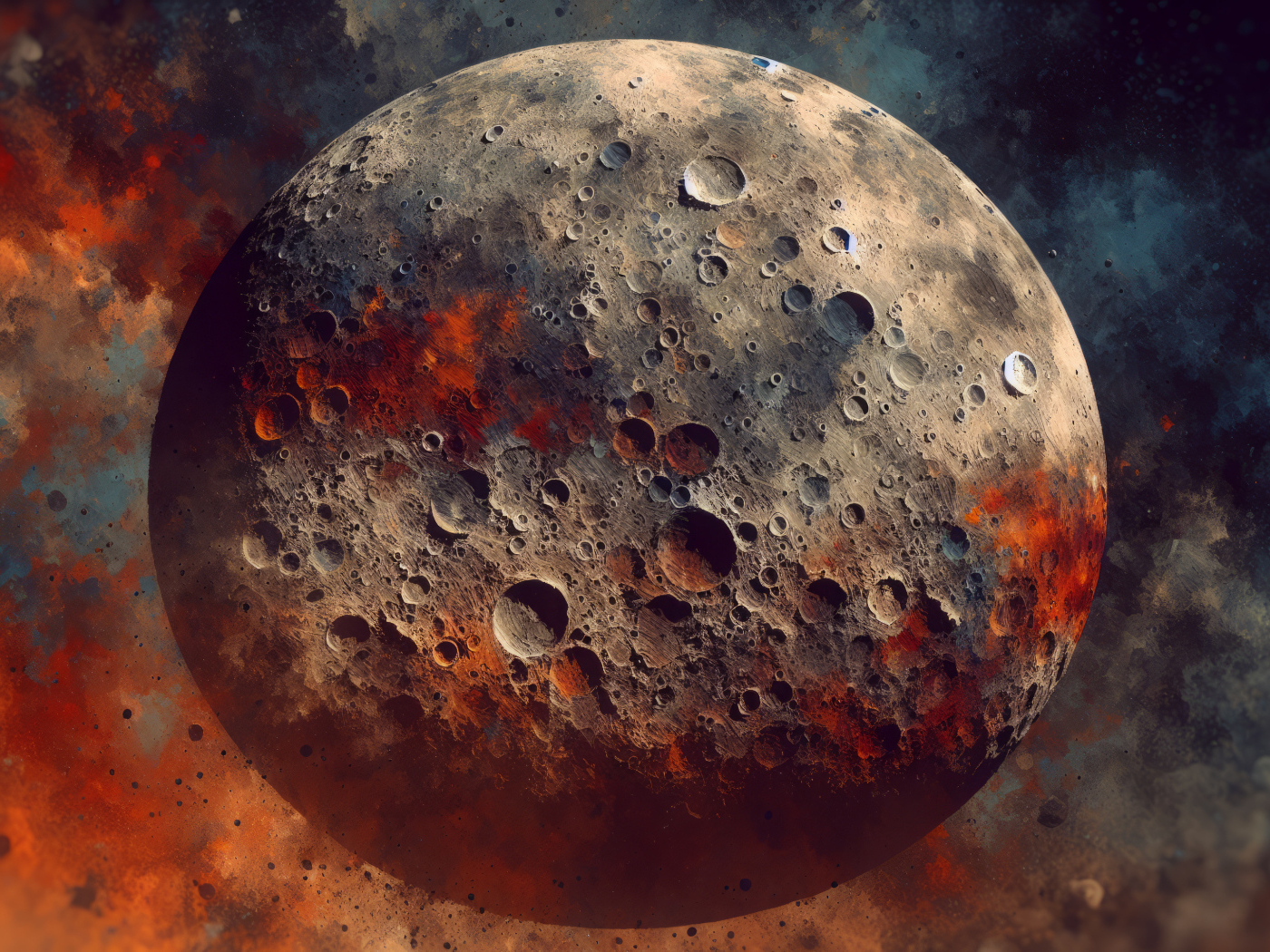 Кратеры на луне в космосе