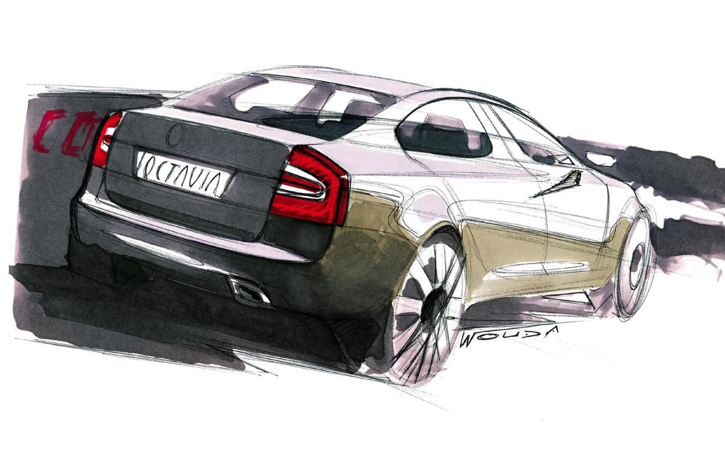 Рисунок автомобиля Skoda Octavia