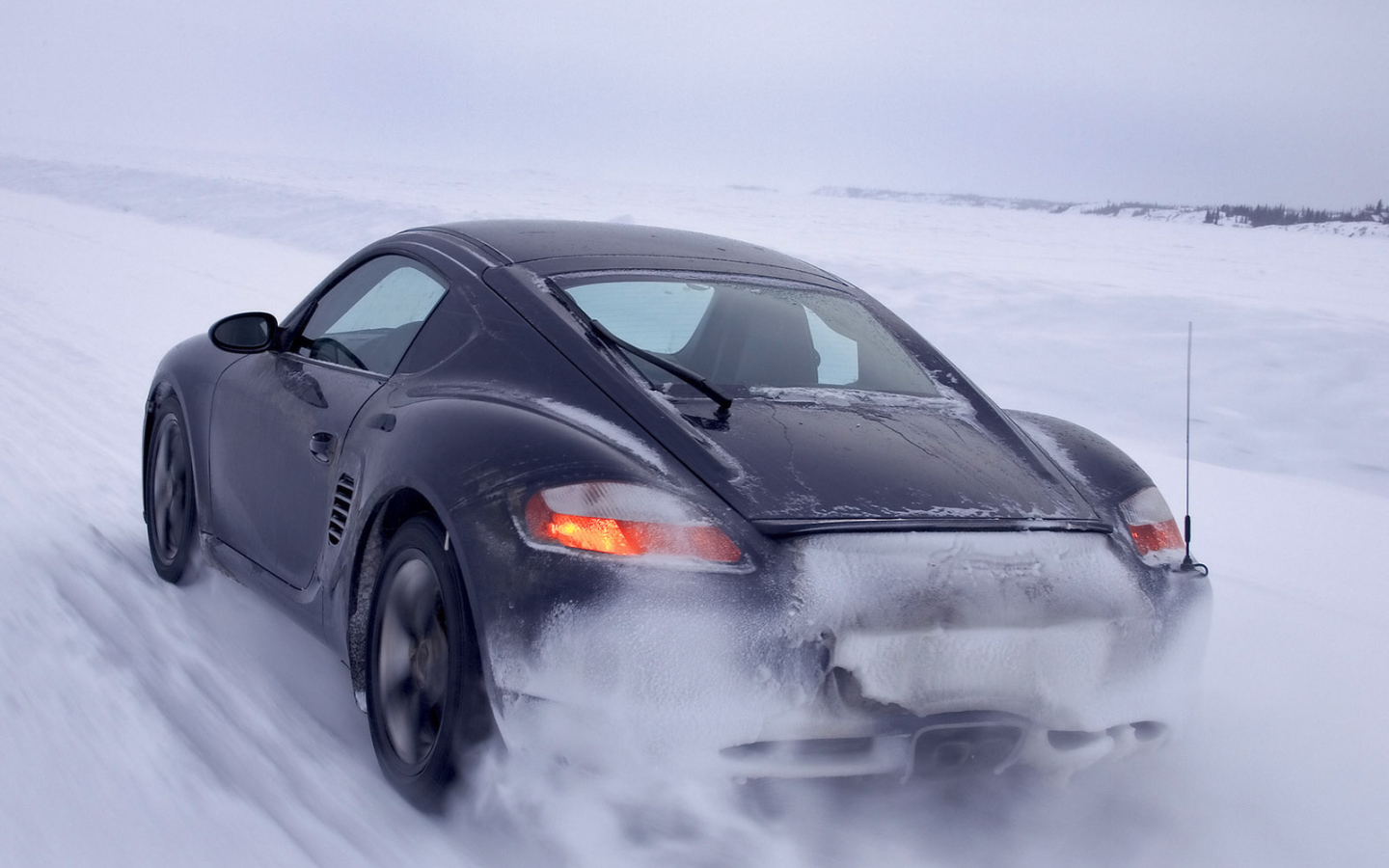 Porsche Cayman поездка по снегу