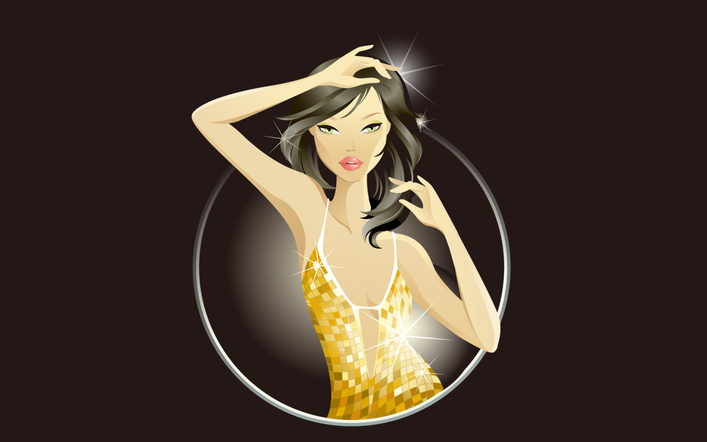 Девушка в блестящем платье