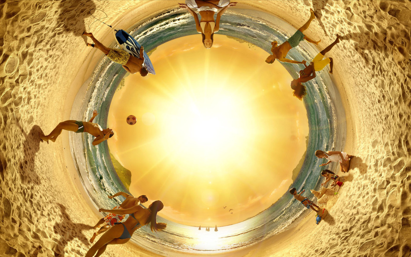 Летний пляж