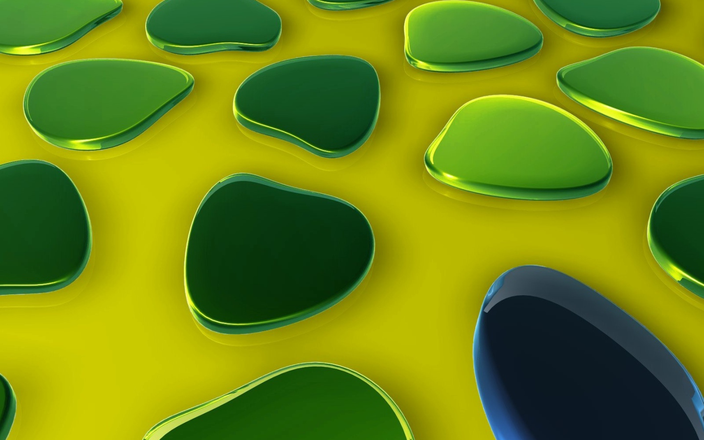 Капли зеленого металла