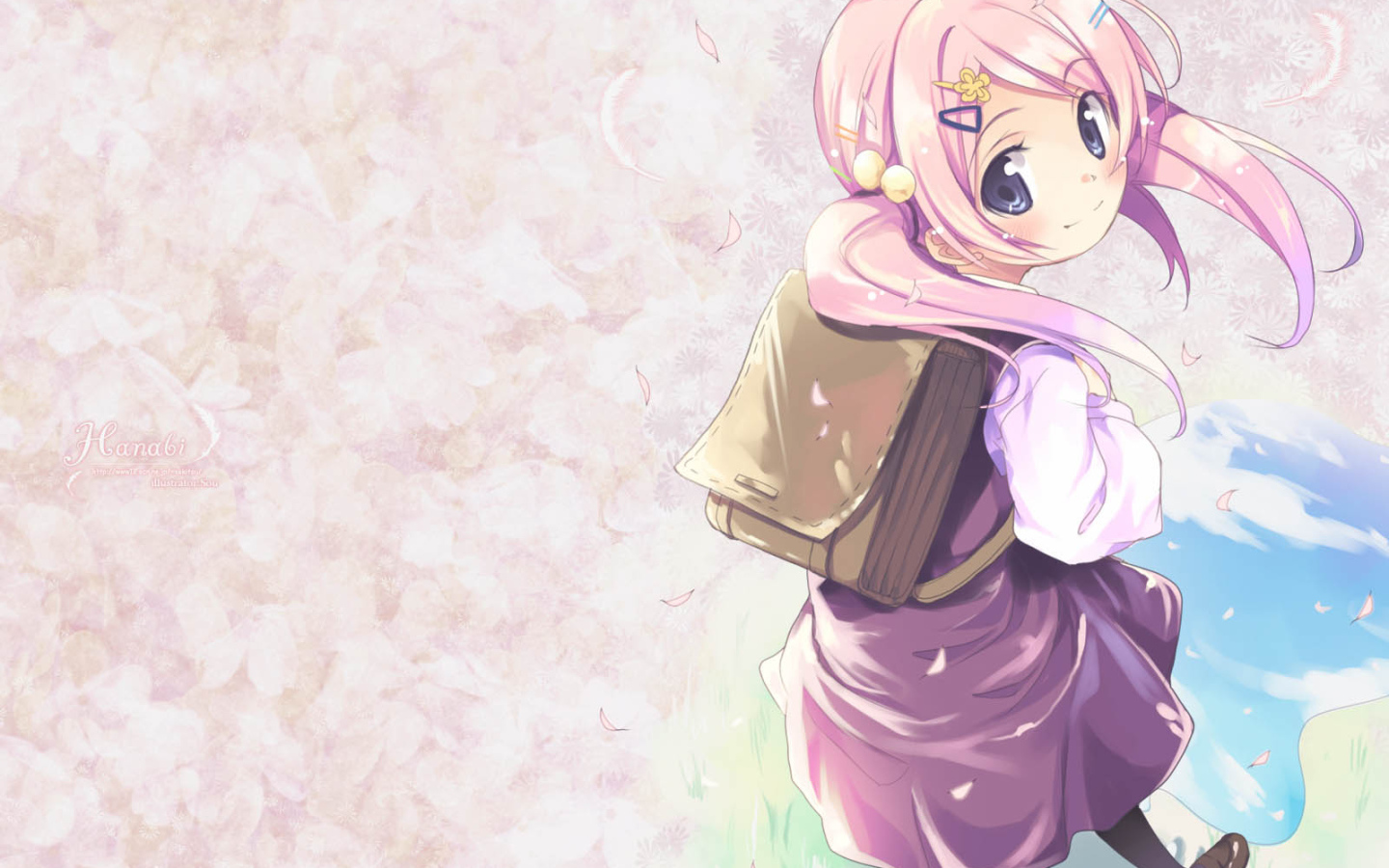 Аниме Школьница с розовыми волосами